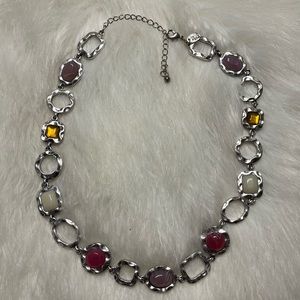 Lia Sophia Silver Gemstone Necklace